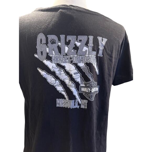 Harley-Davidson Grizzly Missoula Montana Rhinestone T-Shirt – Women’s Size L - Picture 4 of 9